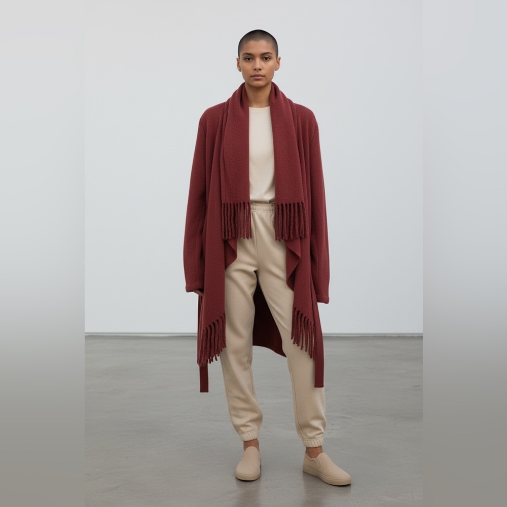 5/48 Vibrant Red and Rich Brown Outerwear